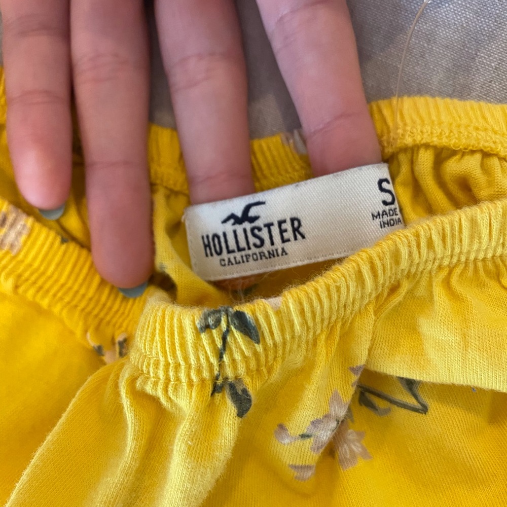 Yellow off the shoulder crop top